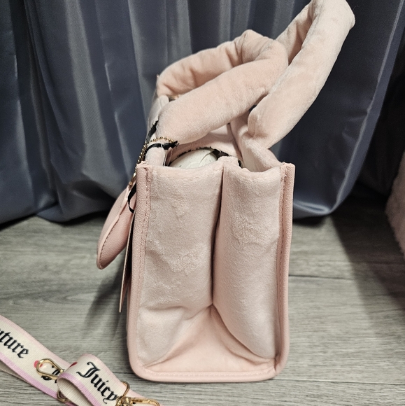 Juicy Couture Pink Mini Velour Logo Tote Crossbody Shoulder Bag - Picture 13 of 15